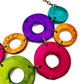 Colorful Linked Circle Statement Necklace Handmade from Clay & Hand Painted - Velora Luxury Fashion