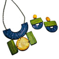Colorful Painted Statement Necklace with Geometric Design - Velora Luxury Fashion