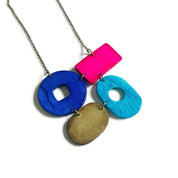 Colorful Geometric Necklace Handmade - Velora Luxury Fashion