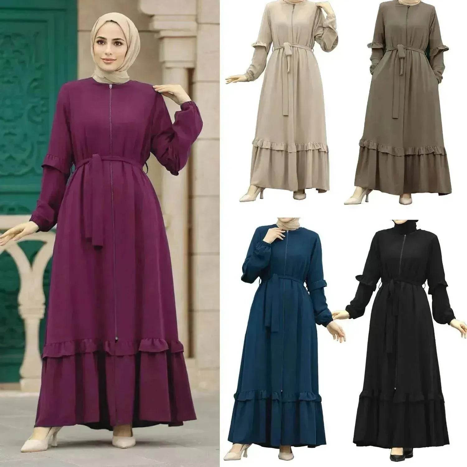 Conservative Hijab Abaya Dress for Arab Dubai Turkey Middle Eastern Women - Velora