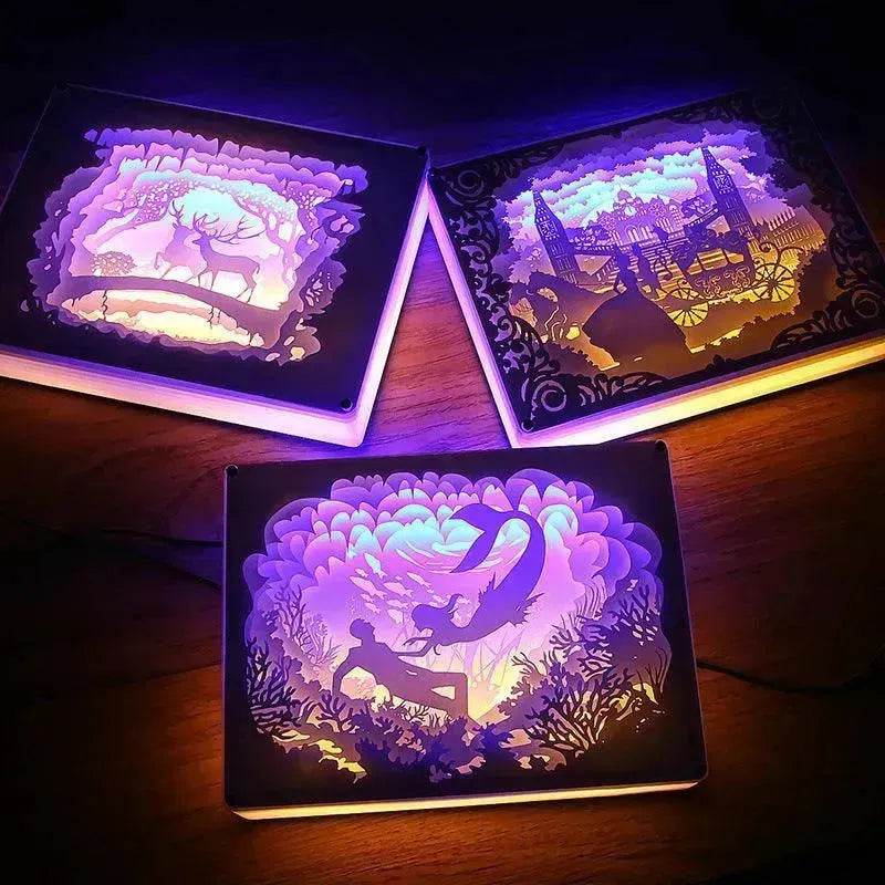 Creative 3D Hollow Paper-cut Light And Shadow Carving Lamp - Velora