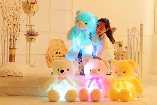 Creative Light Up LED Teddy Bear Stuffed Animals Plush Toy Colorful Glowing Christmas Gift For Kids Pillow - Velora