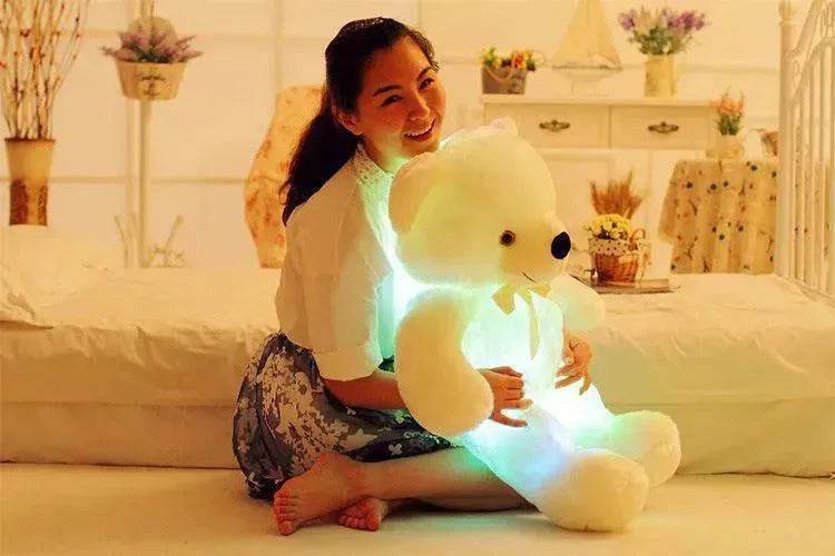 Creative Light Up LED Teddy Bear Stuffed Animals Plush Toy Colorful Glowing Christmas Gift For Kids Pillow - Velora