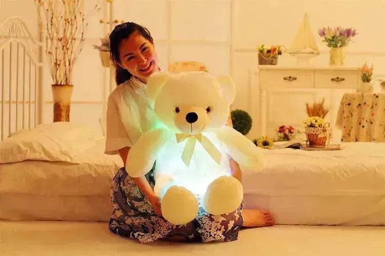 Creative Light Up LED Teddy Bear Stuffed Animals Plush Toy Colorful Glowing Christmas Gift For Kids Pillow - Velora