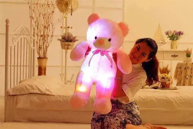 Creative Light Up LED Teddy Bear Stuffed Animals Plush Toy Colorful Glowing Christmas Gift For Kids Pillow - Velora