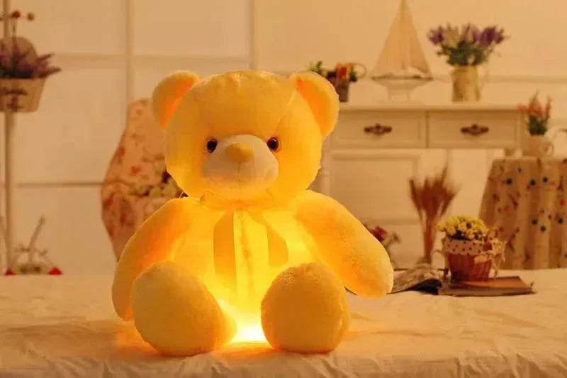 Creative Light Up LED Teddy Bear Stuffed Animals Plush Toy Colorful Glowing Christmas Gift For Kids Pillow - Velora