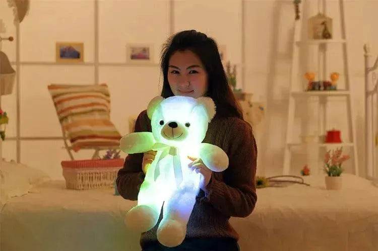Creative Light Up LED Teddy Bear Stuffed Animals Plush Toy Colorful Glowing Christmas Gift For Kids Pillow - Velora