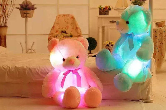 Creative Light Up LED Teddy Bear Stuffed Animals Plush Toy Colorful Glowing Christmas Gift For Kids Pillow - Velora