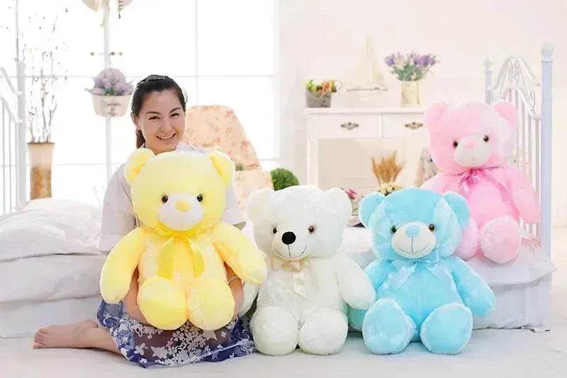 Creative Light Up LED Teddy Bear Stuffed Animals Plush Toy Colorful Glowing Christmas Gift For Kids Pillow - Velora