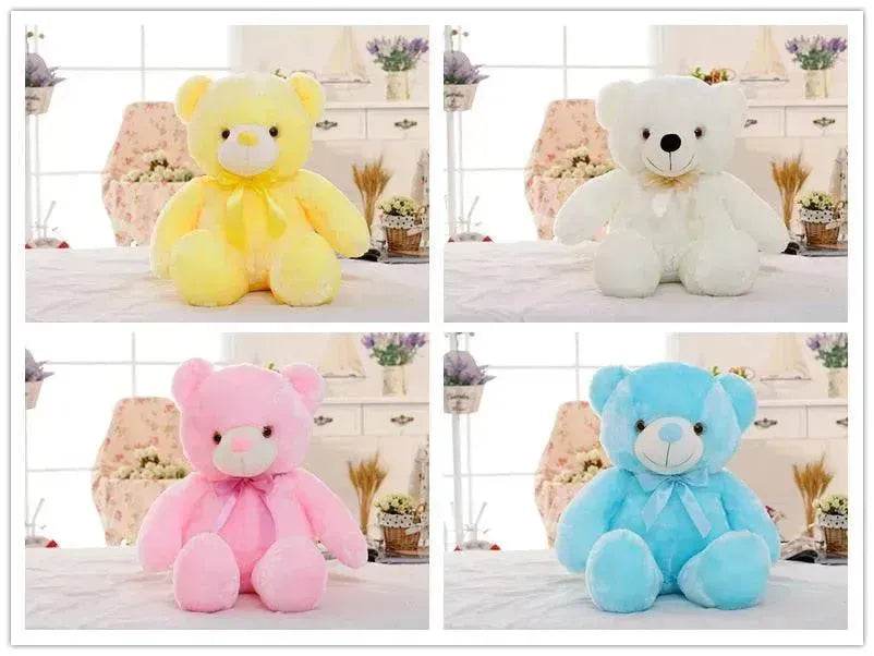 Creative Light Up LED Teddy Bear Stuffed Animals Plush Toy Colorful Glowing Christmas Gift For Kids Pillow - Velora