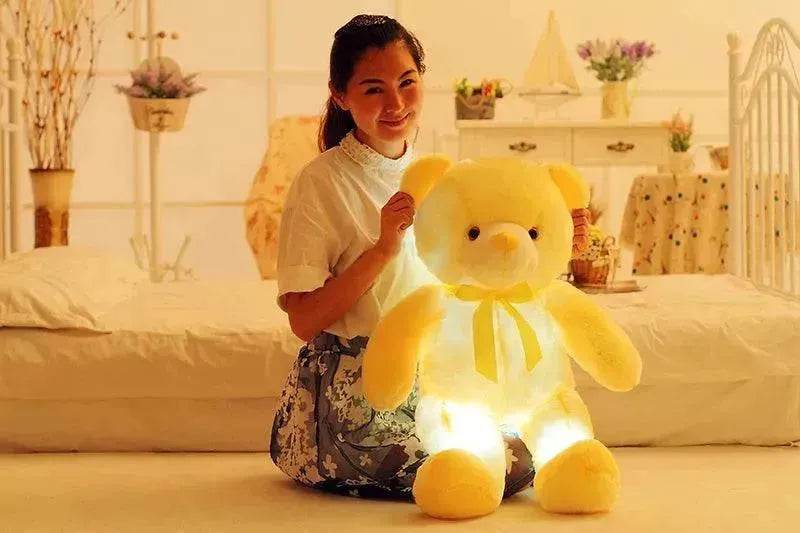 Creative Light Up LED Teddy Bear Stuffed Animals Plush Toy Colorful Glowing Christmas Gift For Kids Pillow - Velora