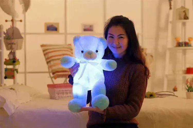Creative Light Up LED Teddy Bear Stuffed Animals Plush Toy Colorful Glowing Christmas Gift For Kids Pillow - Velora