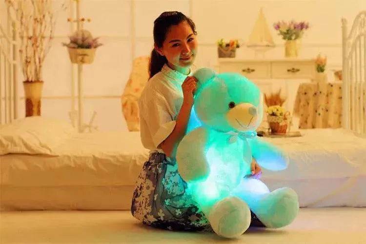 Creative Light Up LED Teddy Bear Stuffed Animals Plush Toy Colorful Glowing Christmas Gift For Kids Pillow - Velora