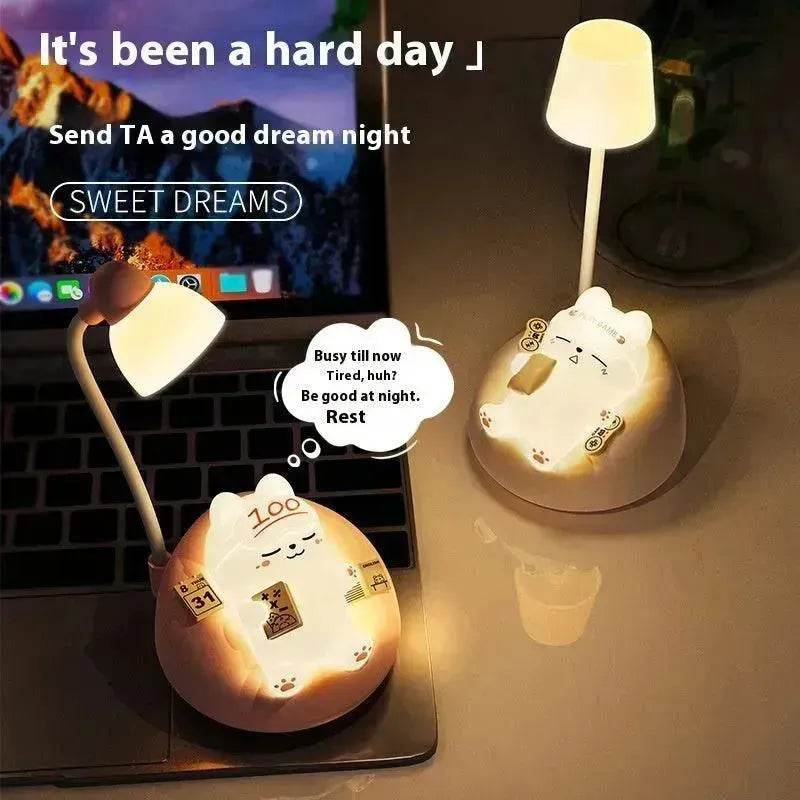 Creative Sleeping Cat Small Night Lamp Night Charging Pat Lamp - Velora