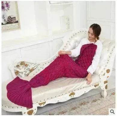 Creative Winter Woolen Mermaid Tail Sofa Blanket - Velora