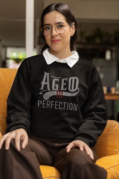 Aged to Perfection Rhinestone Shirt – Birthday Sparkle Bling Apparel | Blingdazzel