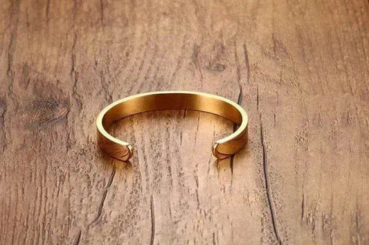 Custom Laser Engraving Smooth Stainless Steel Fine Bangle Jewelry C-shaped Bracelet - Velora