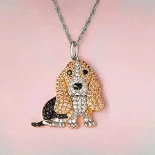Cute Baggy Hound Pendant Necklace - Velora