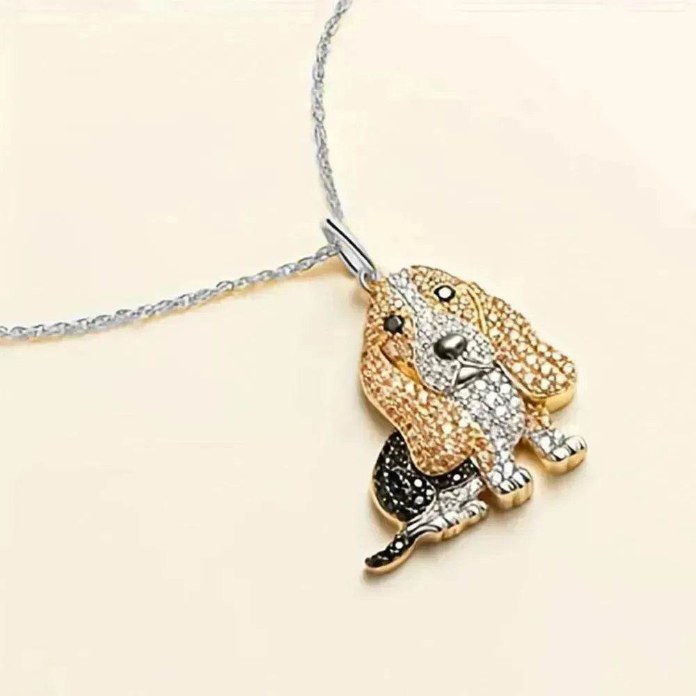 Cute Baggy Hound Pendant Necklace - Velora