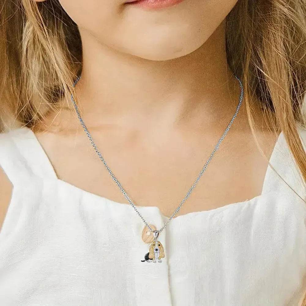 Cute Baggy Hound Pendant Necklace - Velora