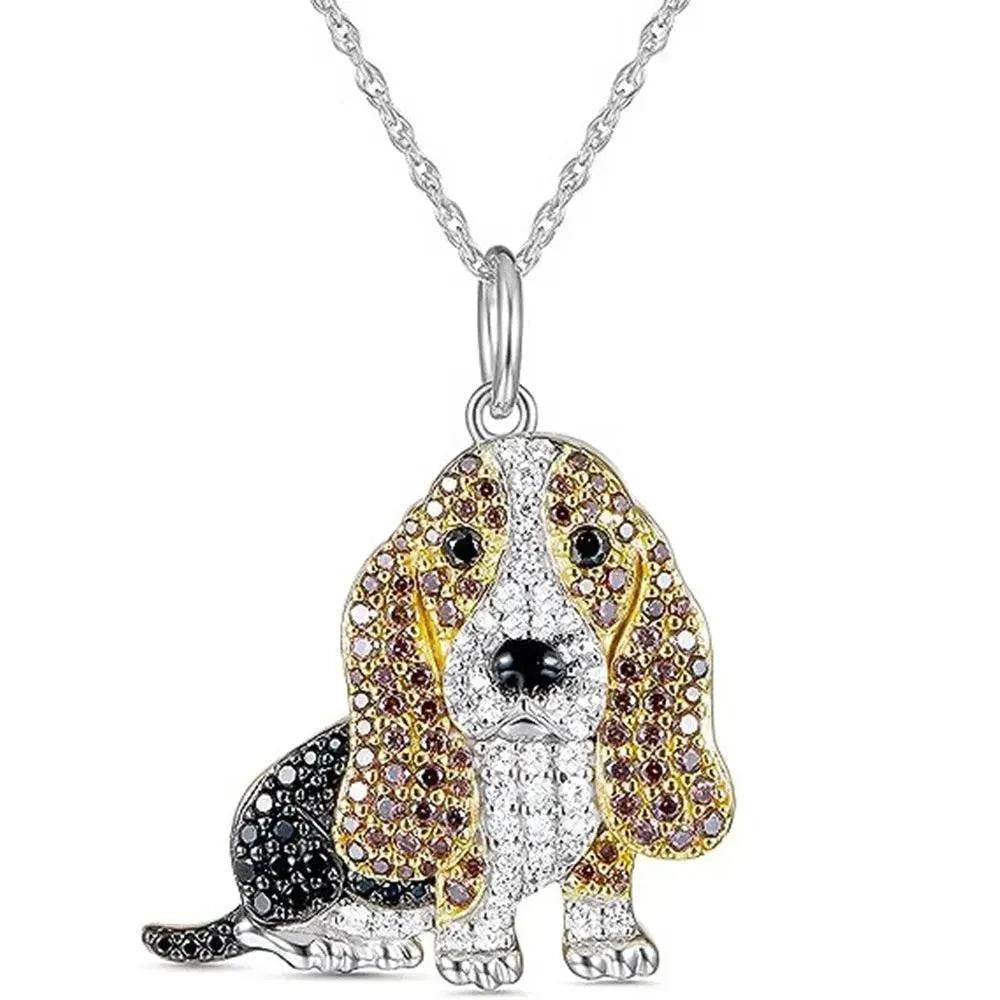 Cute Baggy Hound Pendant Necklace - Velora