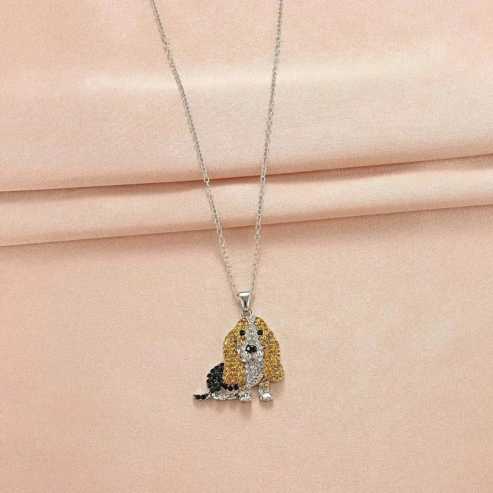 Cute Baggy Hound Pendant Necklace - Velora