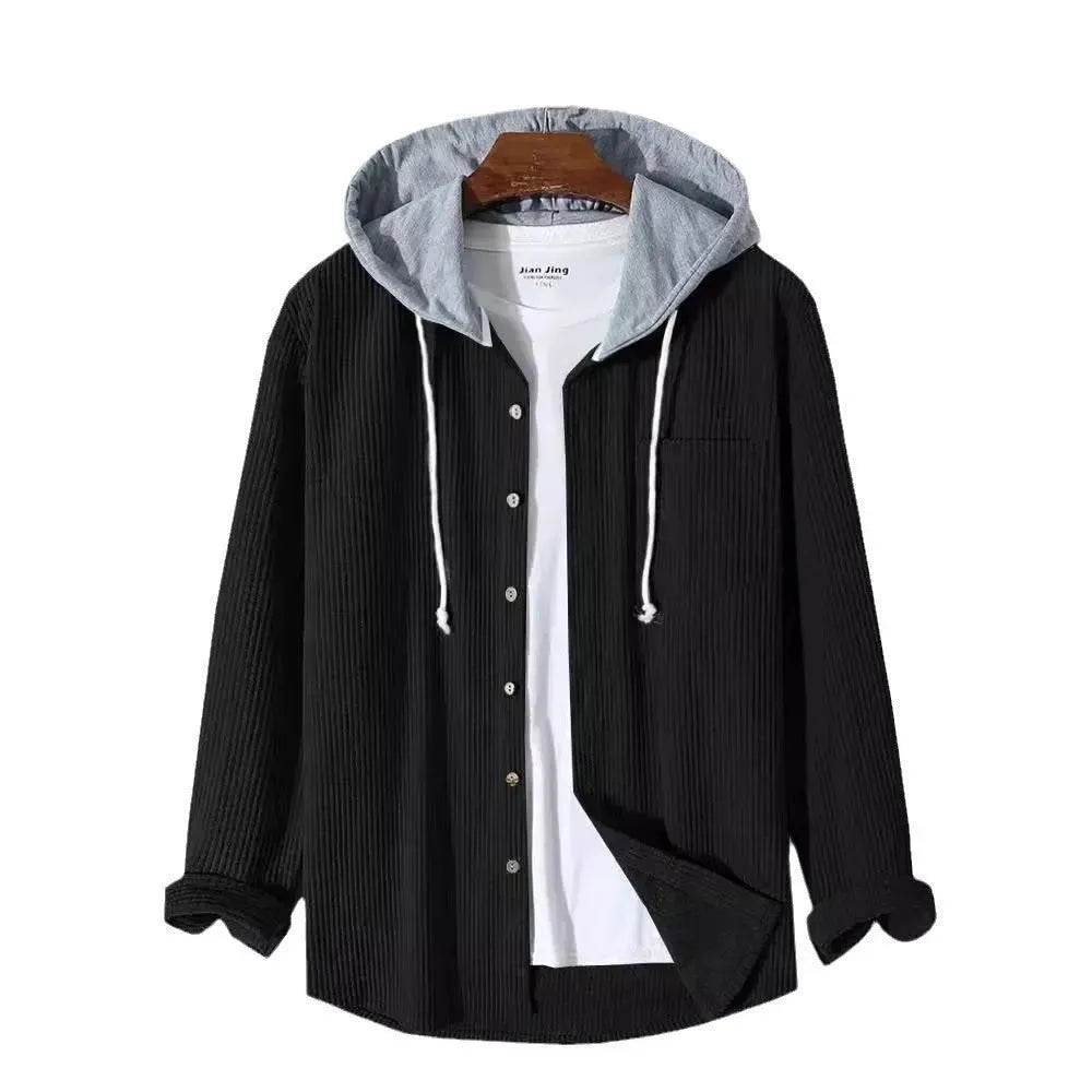 Men's Autumn And Button down Waffle Hoodie Cardigan - Velora