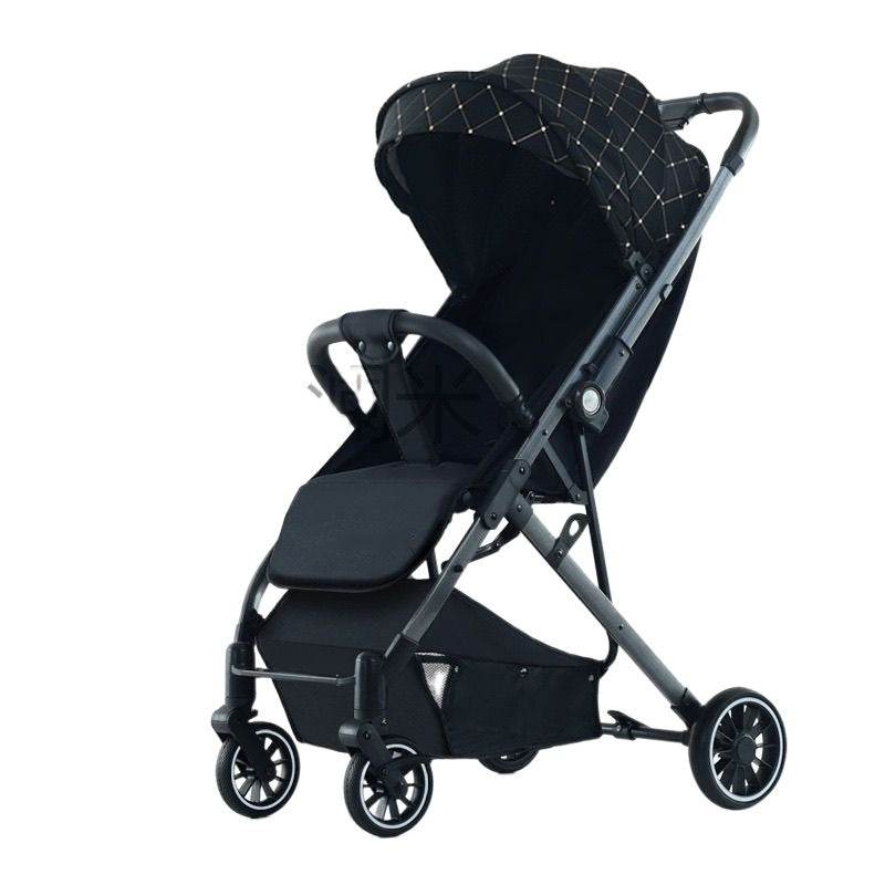 Lightweight Umbrella Stroller – One-Click Fold, Reversible Handle, LED-Free Summer Baby Stroller with High Carbon Steel Frame