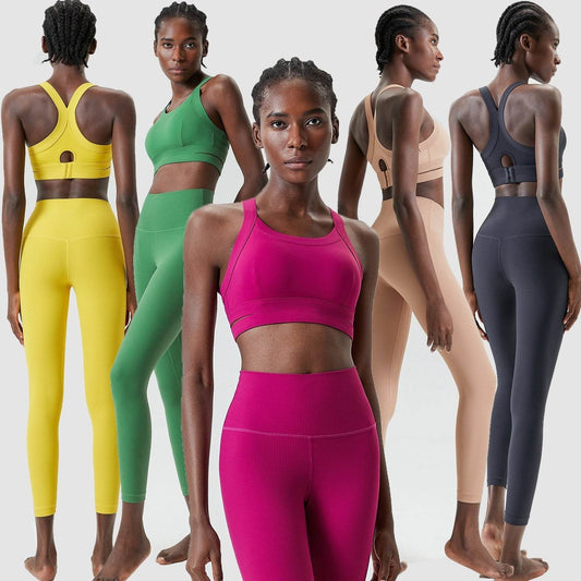 2pcs set Yoga Clothes Sleeveless Crop Workout top and Gym Leggings - Velora