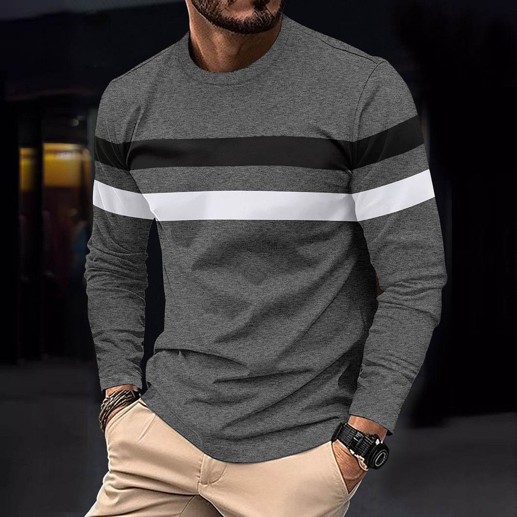 Men's Casual Round Neck Long Sleeve T-shirt Top - Velora