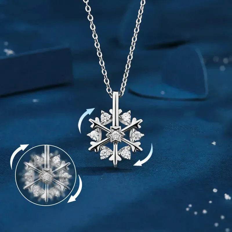 Luxury Rhinestone Christmas Snowflakes Necklace Gift for women - Velora