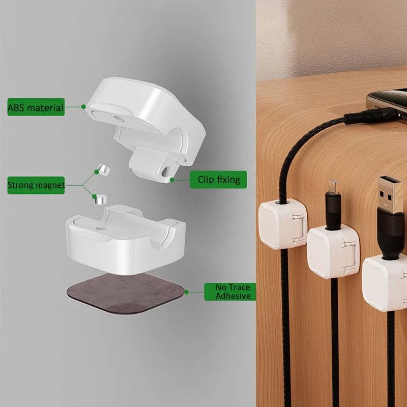 Under Desk Cable Management System Wire Magnetic Cable Organizer - Velora