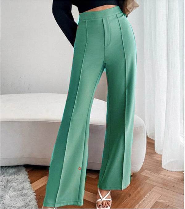 Loose Straight Pants Women High Waist Casual Trousers - Velora