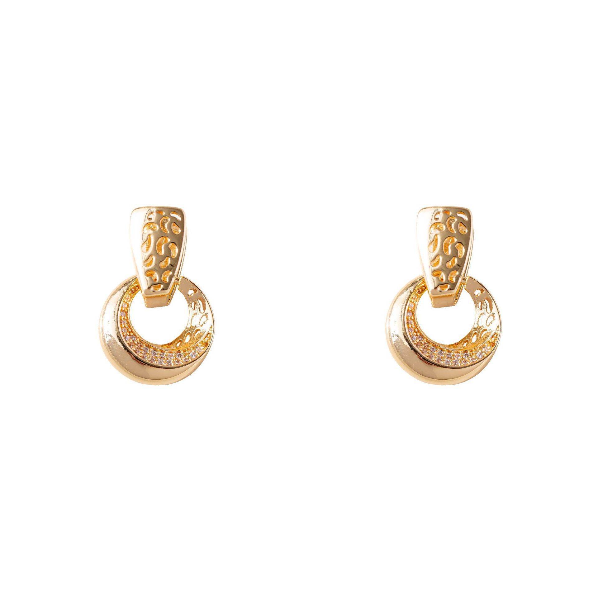 Hollow Round Moon Earrings Jewelry Women - Velora