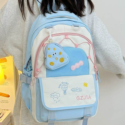 Contrast Colour School Bag – Spacious & Easy Carry - Velora