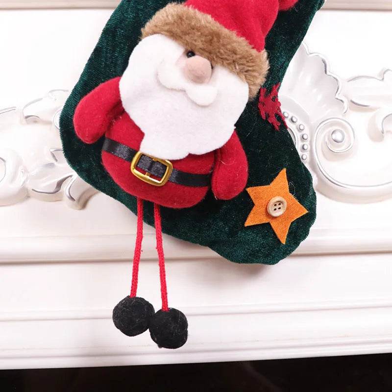 Christmas Stockings Gift Bag Flannel Small Size Hanging Decorations - Velora