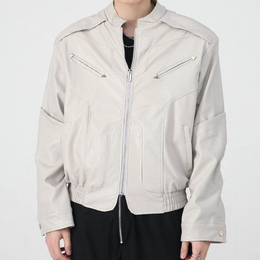 Men's High-grade Short Motorcycle Leather Coat - Velora