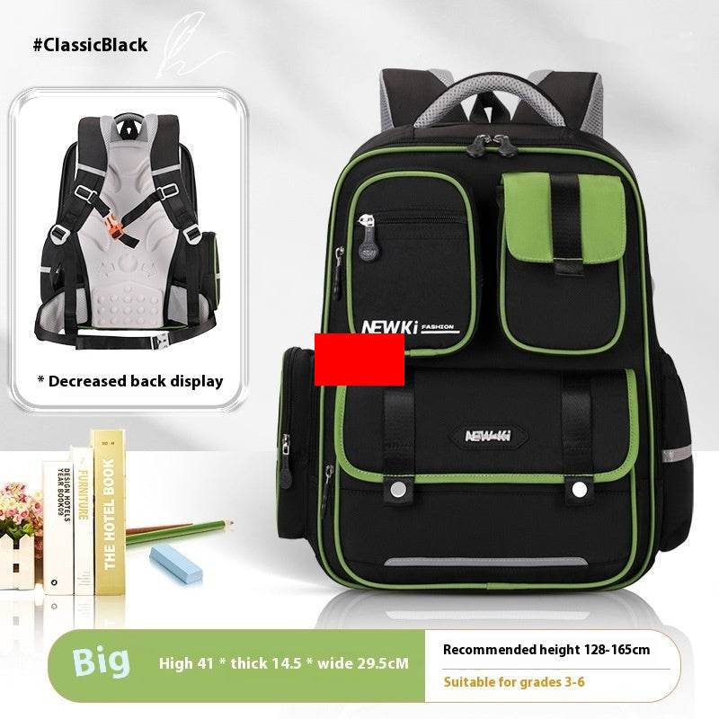 Children's Spine Protection Backpack Multi-compartment Burden Reduction Schoolbag - Velora
