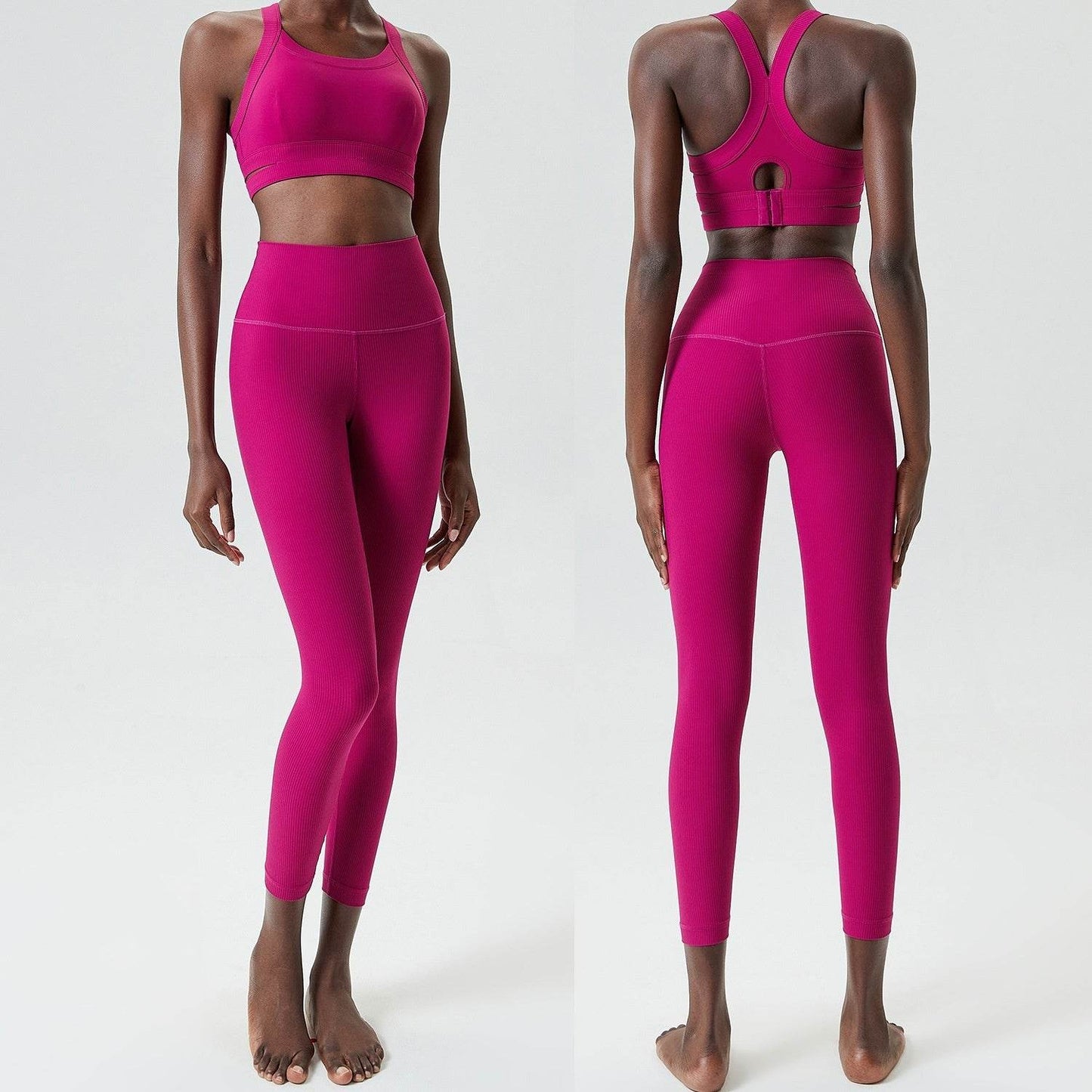 2pcs set Yoga Clothes Sleeveless Crop Workout top and Gym Leggings