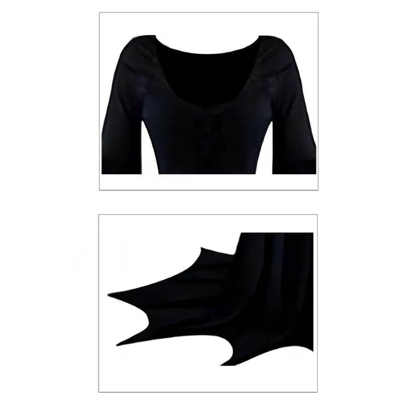 Black Costume Womens Gothic Witch Bat Sleeve Dress Halloween Cosplay Costumes Vintage Carnival Party Outfit - Velora