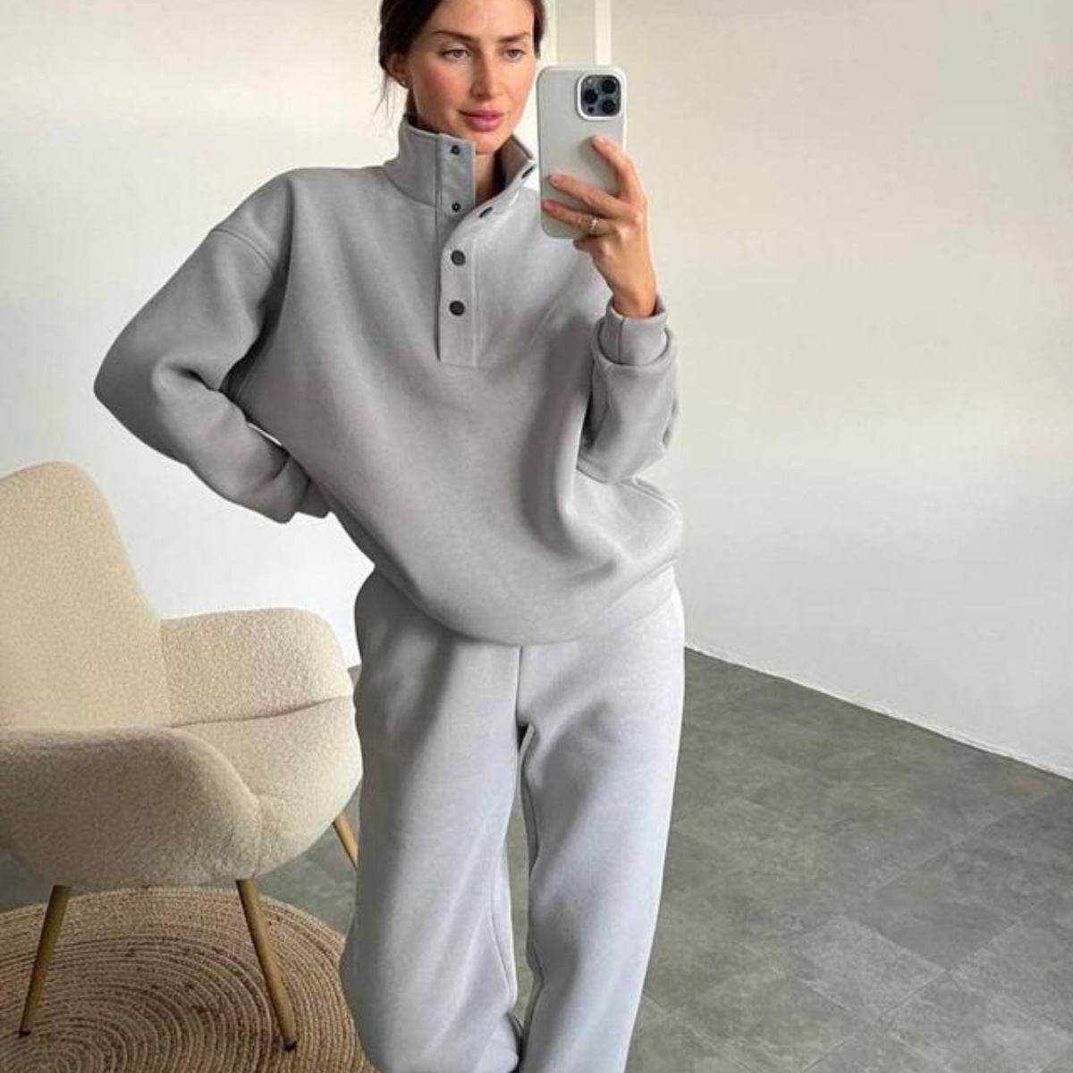 Oversized Solid Casual Pullovers Long Pant Set Warm Hoodie New Tracksuit Suit Fashion Pant Sets Sets For Women 2 Pieces - Velora