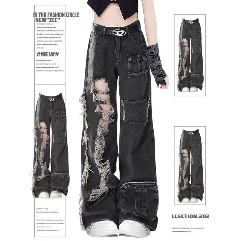 American Street Niche Oversized jeans Cargo pants for women - Velora