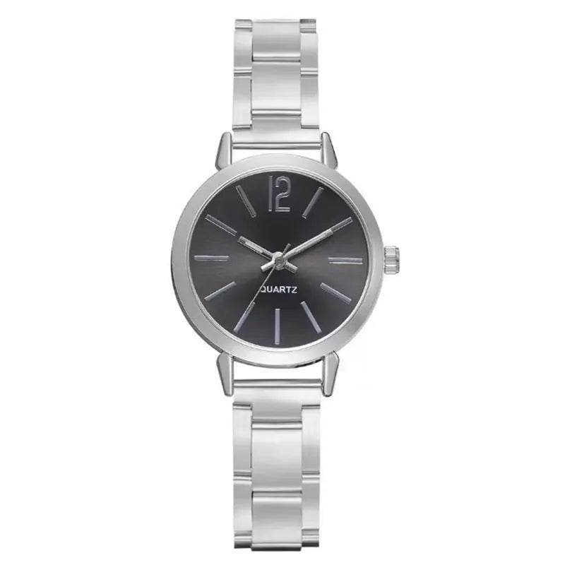 2pcs Narrow Strap Steel Strap Bracelet and Quartz Watch women - Velora