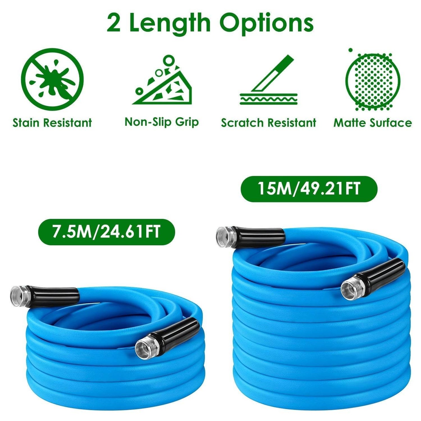 Non-Expanding Flexible Garden Hose Heavy Duty PVC Water Hose - Velora