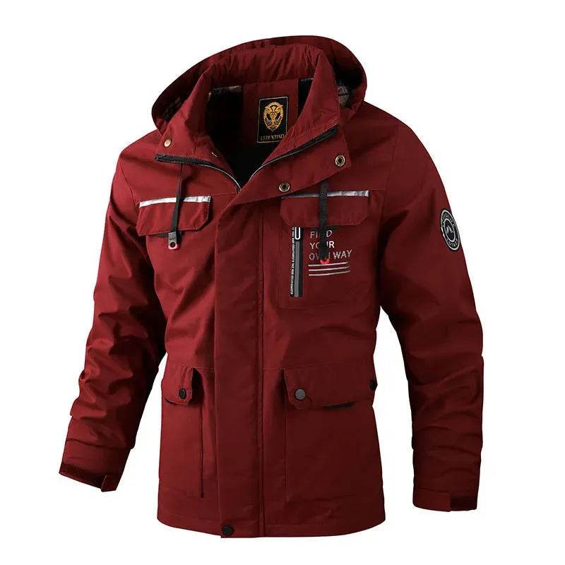 Men's Assault Jacket Spring And Autumn Thin Single Layer Waterproof Windbreaker Outdoor Sports Cargo Coat - Velora