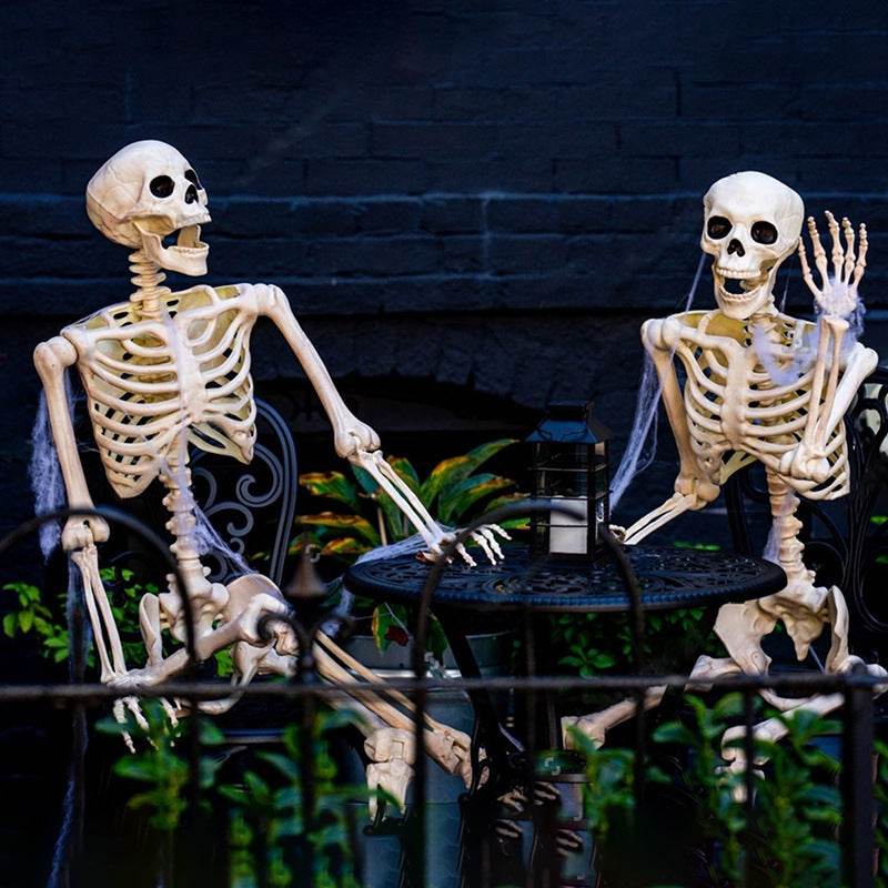 Halloween Movable Joint Skeleton Plastic Model 90cm Party Outdoor Decoration Props - Velora