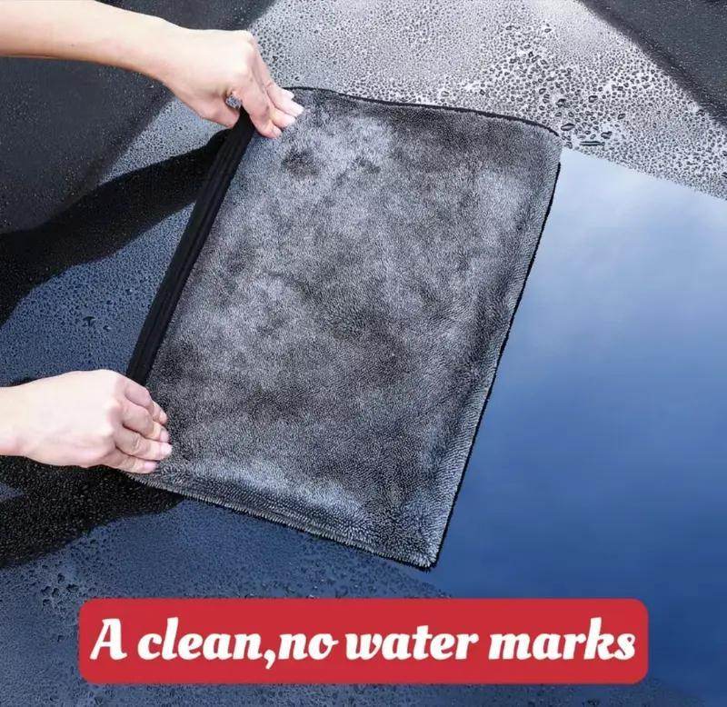 KLCB No-streak, No-scratch, No-water-stain Car Drying Towel Premium Microfiber Double-twist Pile With No Edge Design For Quick And Easy Drying - Velora