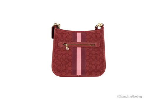 Coach Dempsey Crimson Jacquard Crossbody Patch Bag