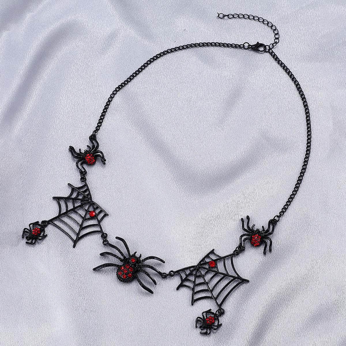 Halloween Spider And Spider Web Necklace Personality Clavicle Necklace Fashion Jewelry Accessories - Velora