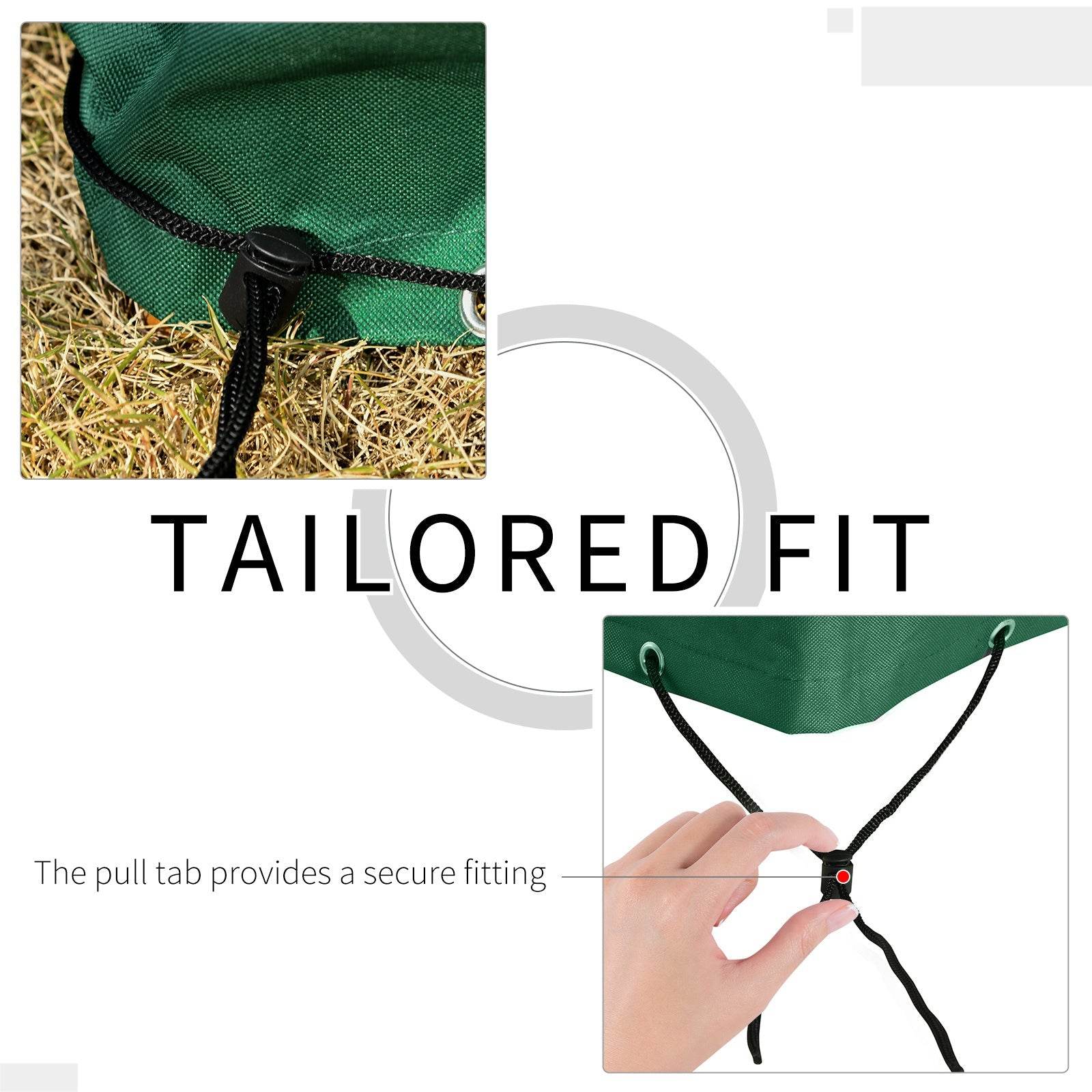 600D Oxford 3-Seater Patio Swing Cover Outdoor Swing Chair Cover Rain Protection Waterproof Anti-UV, Dark Green - Velora